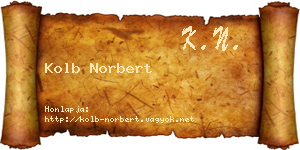 Kolb Norbert névjegykártya