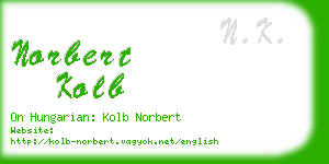 norbert kolb business card